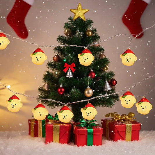 Magical 10/20 LED Fairy Lights with Adorable Bear, Joker, and Snowman Designs - Battery-Powered Christmas Tree String Lights for Enchanting Indoor Holiday Decor