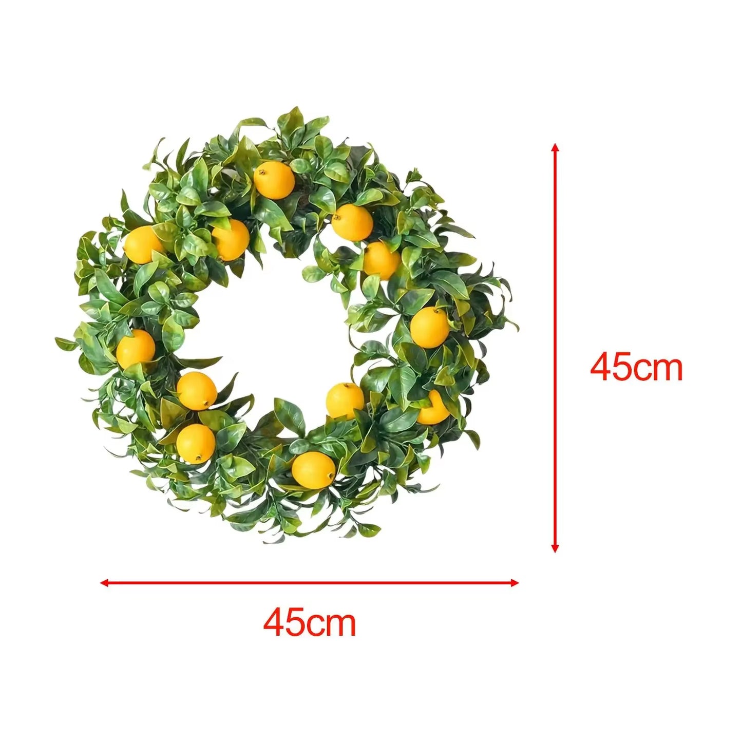 Stunning 45Cm Lemon Artificial Wreath - Perfect for Spring & Summer Decor, Ideal for Farmhouse, Yard, Festivals & Indoor/Outdoor Use