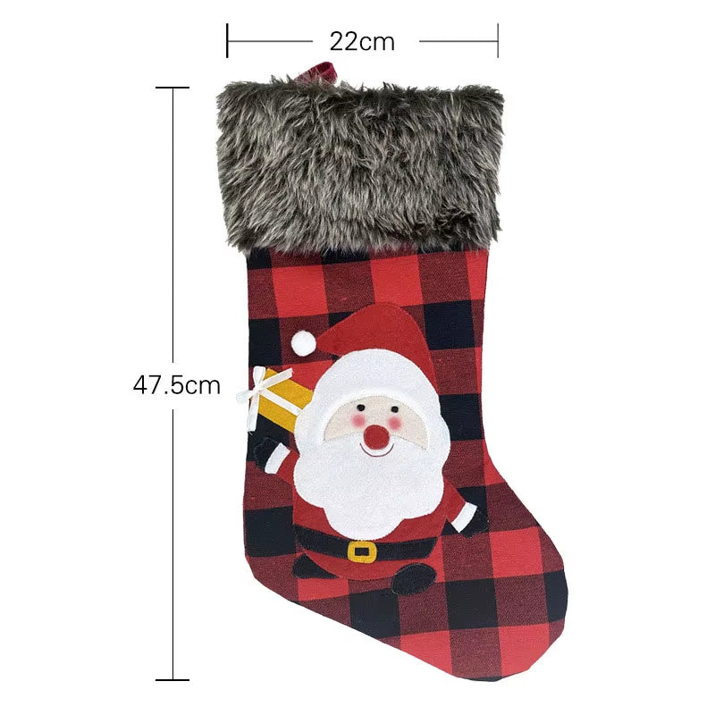 Oversized Christmas Stocking Gift Bag - Large Capacity Nonwoven Holder for Festive Home Decor - Perfect for Navidad 2025 and New Year Celebrations