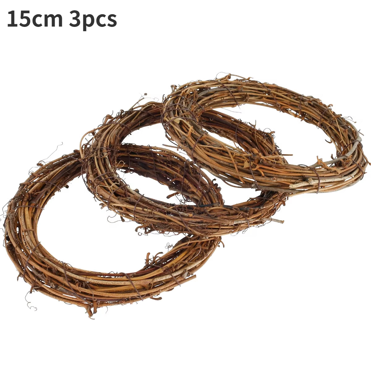 Charming Hand-Woven Natural Rattan Christmas Wreath – 25/30Cm Diameter Retro Grapevine Craft for DIY Holiday Decor