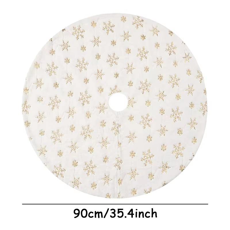 Luxurious White Faux Fur Christmas Tree Skirt - 78/90/122Cm Plush Holiday Decoration for 2023 Navidad Home Decor