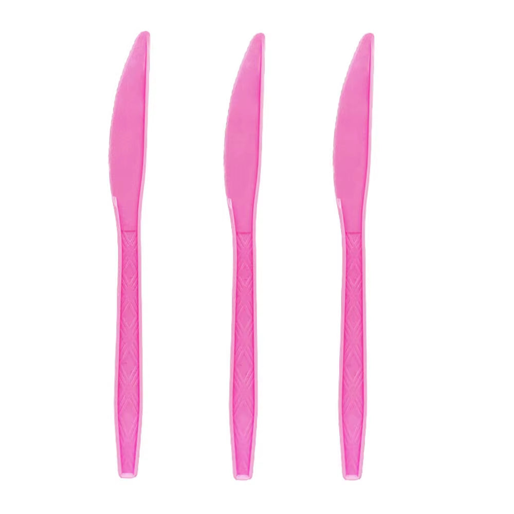 Super Girls Solid Pink Birthday Party Decorations - Disposable Tableware Set with Napkins, Cups, Plates, Tablecloth, Forks, and Straws