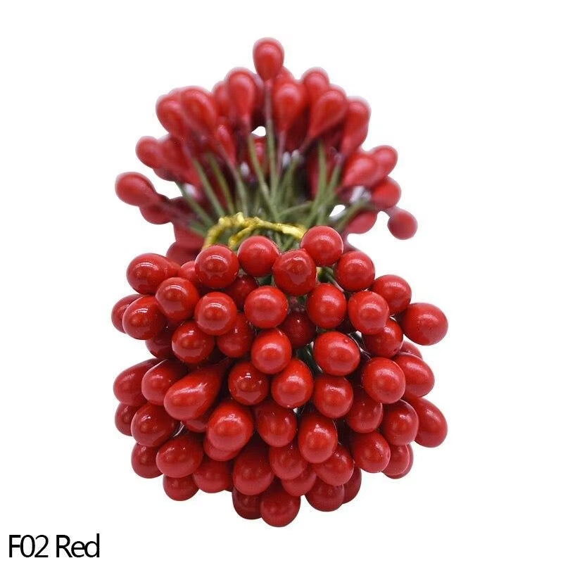 Stunning 5mm Gold & Silver Artificial Berry Stamen Mini Flowers for DIY Wreaths & Wedding Decor