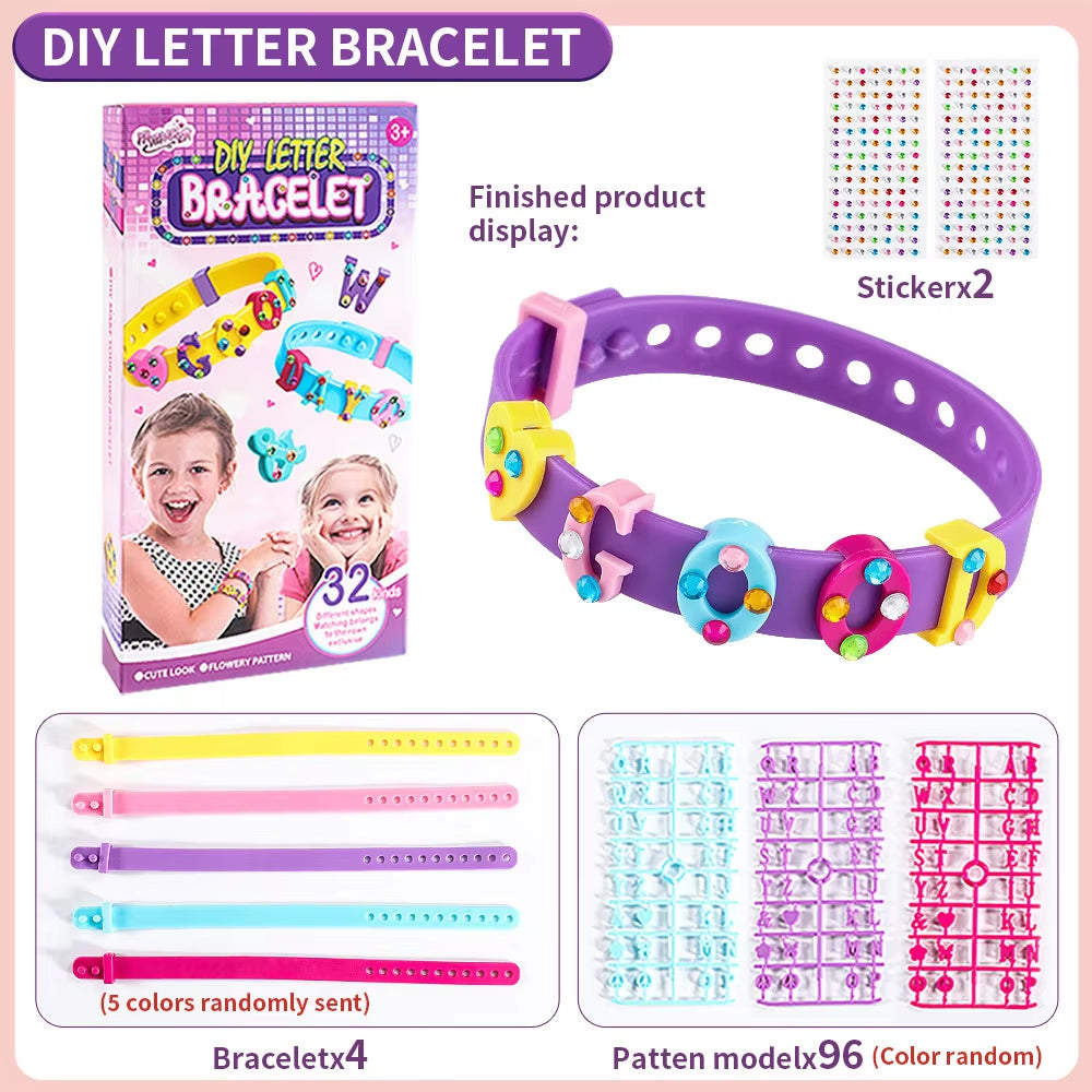 Creative Cartoon Bracelet Making Kit - Fun DIY Jewelry Craft for Kids, Perfect Birthday & Christmas Gift!