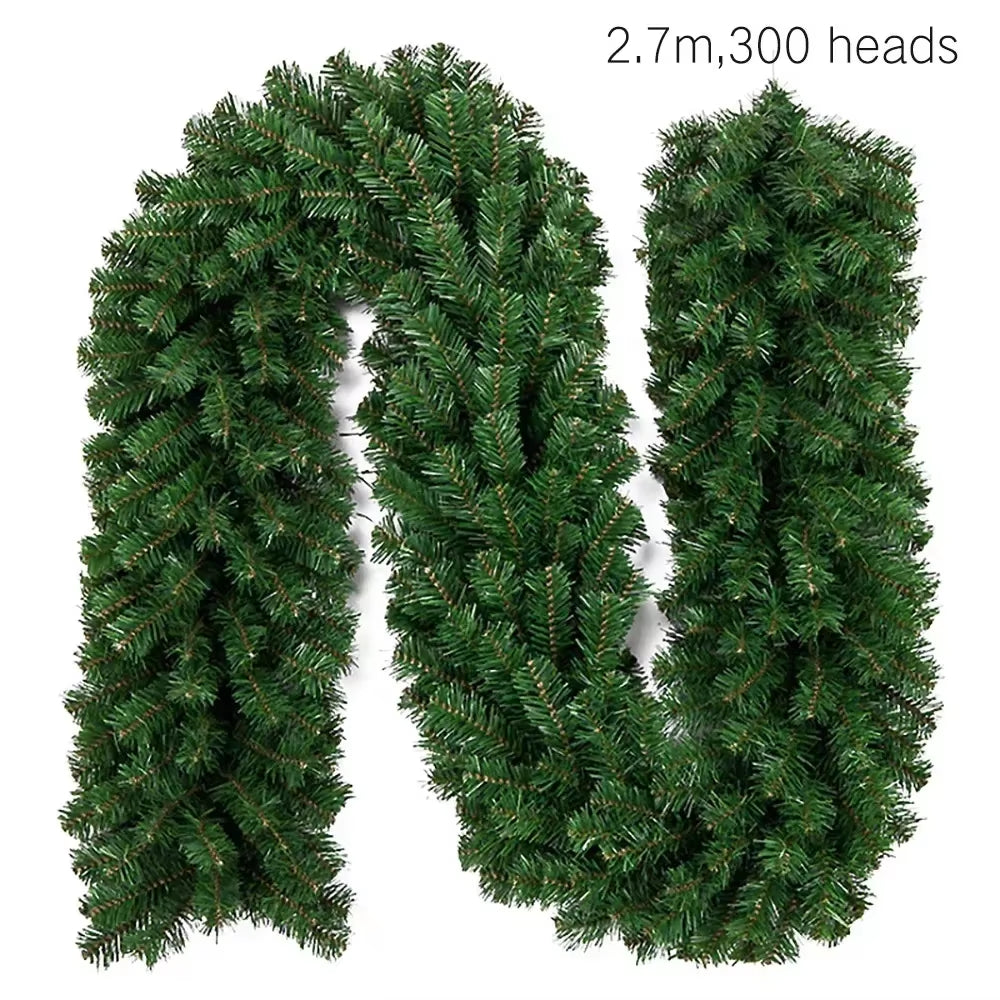 2.7M Festive Artificial Rattan Wreath with Pine Tree - Perfect Christmas Decoration for Kids and Home