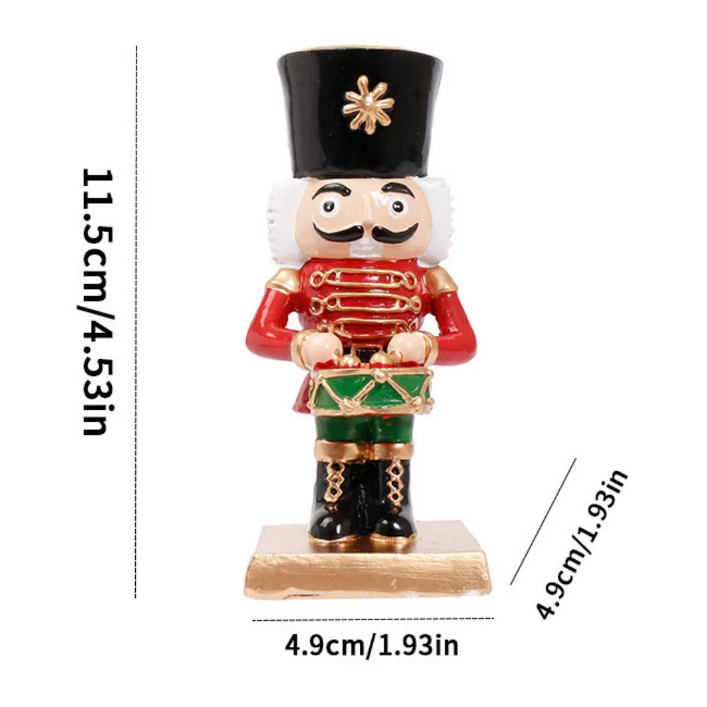 Charming Santa Claus Nutcracker Candle Holder Figurines - Perfect Indoor Christmas Tabletop Centerpieces!