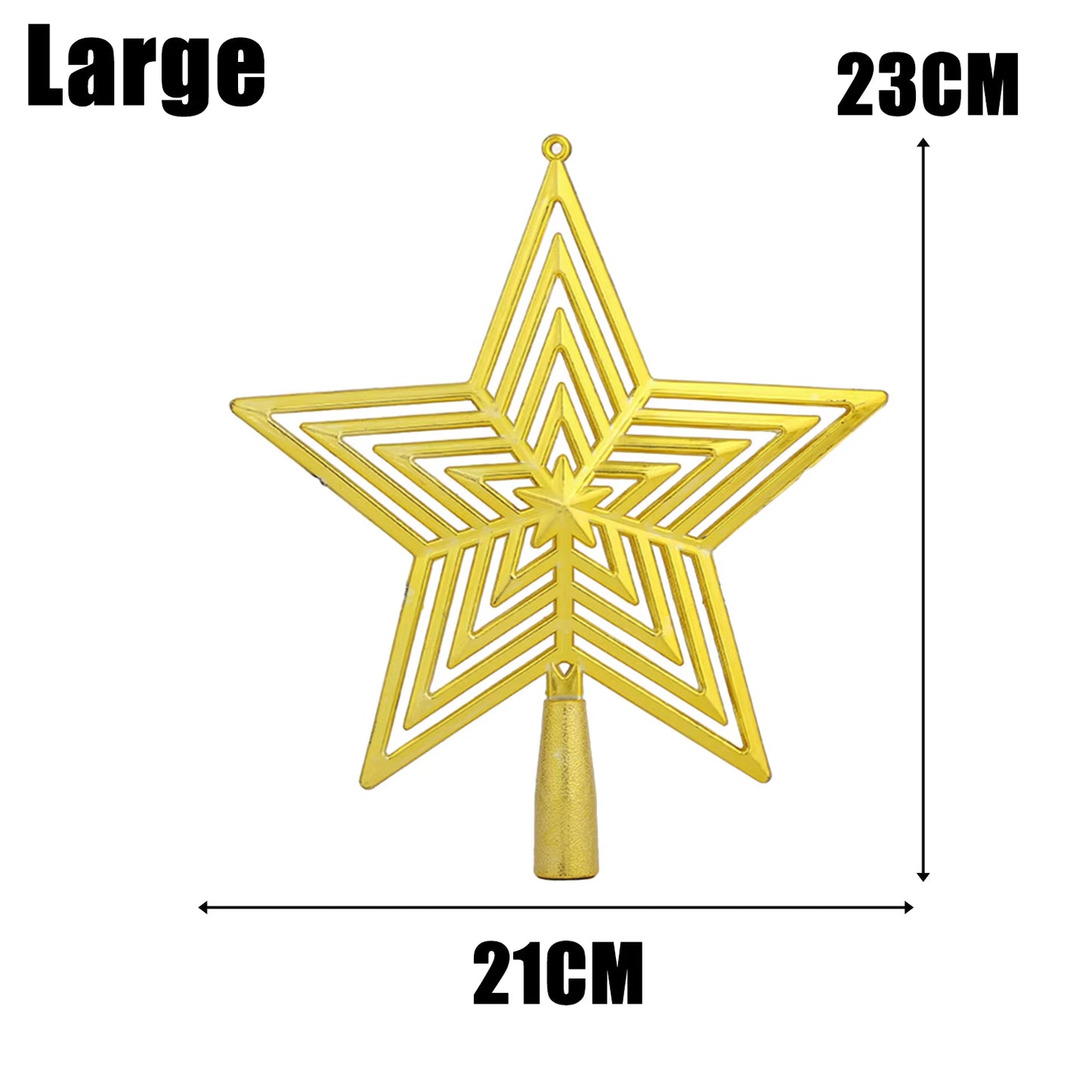 Dazzling Gold Multi-Layered Star Christmas Tree Topper - Shatterproof Holiday Ornament