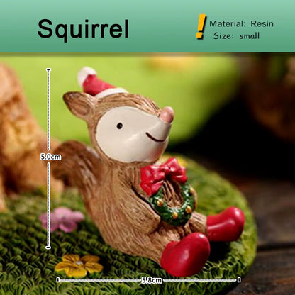 Festive Miniature Christmas Tree Figurines - Snowman, Santa, Bear & Deer for Dollhouse & Garden Decor