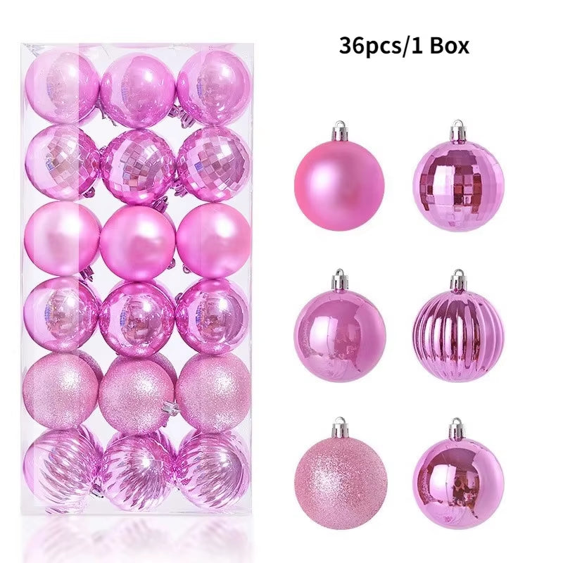 36Pcs 3CM Christmas Balls - Festive Tree Ornaments for Home Decor & Party - Perfect 2025 New Year Gifts!