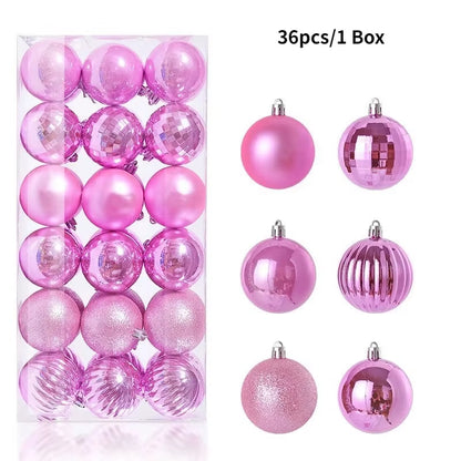 36Pcs 3CM Christmas Balls - Festive Tree Ornaments for Home Decor & Party - Perfect 2025 New Year Gifts!
