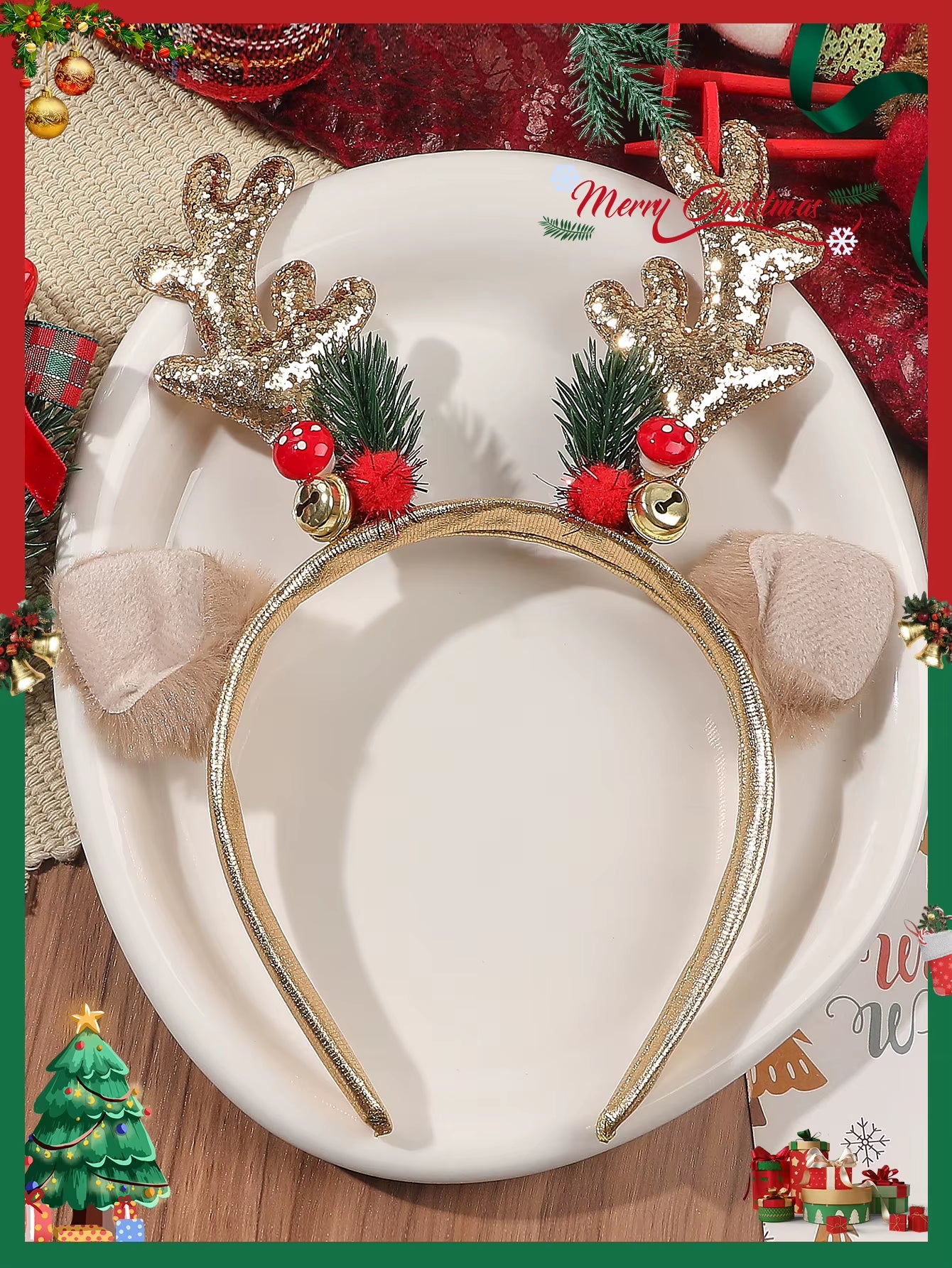 Festive 3D Christmas Headbands - Fun Holiday Hair Accessories for Kids, Women, and Men - Perfect for Parties and Photo Booths!