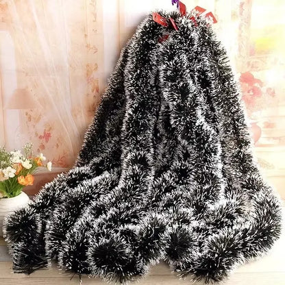 Festive Green Tinsel Ribbons Garland - Perfect for Christmas Trees, Wreaths, Weddings, and Holiday Decor