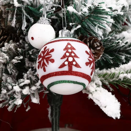 6-Piece 6cm Colorful Plastic Christmas Ball Set - Festive Tree Ornaments for a Joyful Holiday Atmosphere