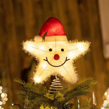 Battery Operated LED Christmas Tree Star Topper - Festive Treetop Decoration for a Magical Holiday Touch