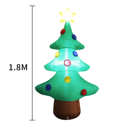5.9FT Inflatable LED Christmas Tree - Eye-Catching Outdoor Holiday Decoration for Your Yard and Party!