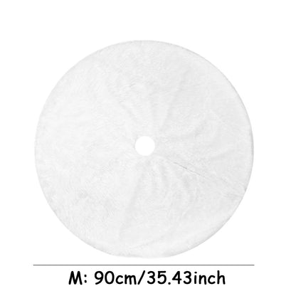 Luxurious White Faux Fur Christmas Tree Skirt - 78/90/122Cm Plush Holiday Decoration for 2023 Navidad Home Decor