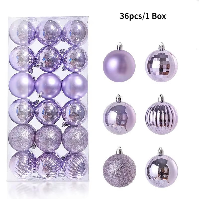 36Pcs 3CM Christmas Balls - Festive Tree Ornaments for Home Decor & Party - Perfect 2025 New Year Gifts!