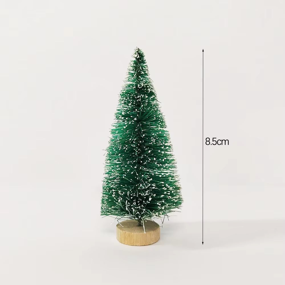 Mini Christmas Trees Set - 5/8 Pcs Small Artificial Cedar Pine Sisal Tabletop Decorations for Merry Christmas Parties