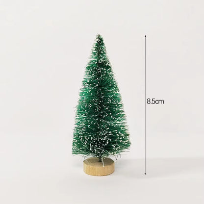 Mini Christmas Trees Set - 5/8 Pcs Small Artificial Cedar Pine Sisal Tabletop Decorations for Merry Christmas Parties