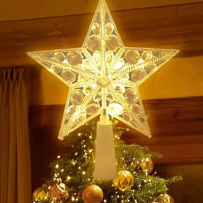 Illuminate Your Christmas: 15Cm LED Star Tree Topper for a Magical Holiday Decor