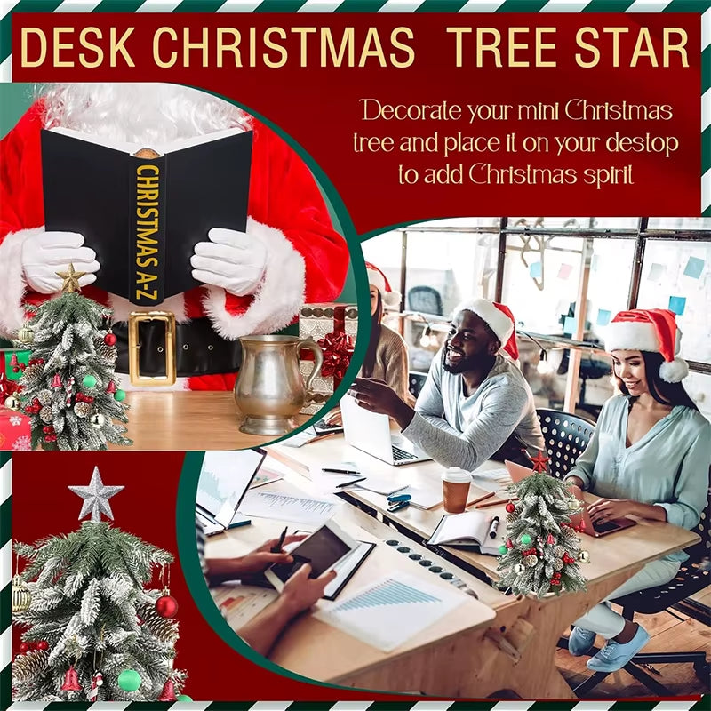 Glittering Star Christmas Tree Ornaments - 3 Pack Festive Decor for a Merry Navidad!