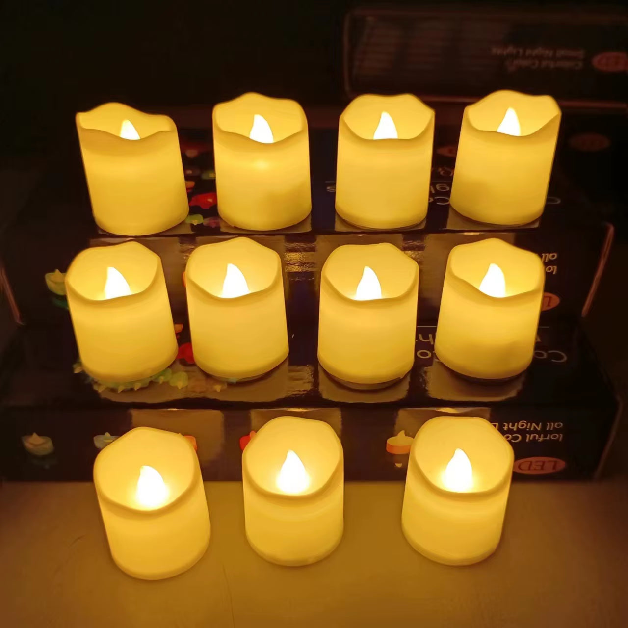 Realistic Flameless LED Tea Light Candles - 6/96 Pack for Christmas, Halloween, Weddings & Home Decor