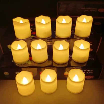Realistic Flameless LED Tea Light Candles - 6/96 Pack for Christmas, Halloween, Weddings & Home Decor