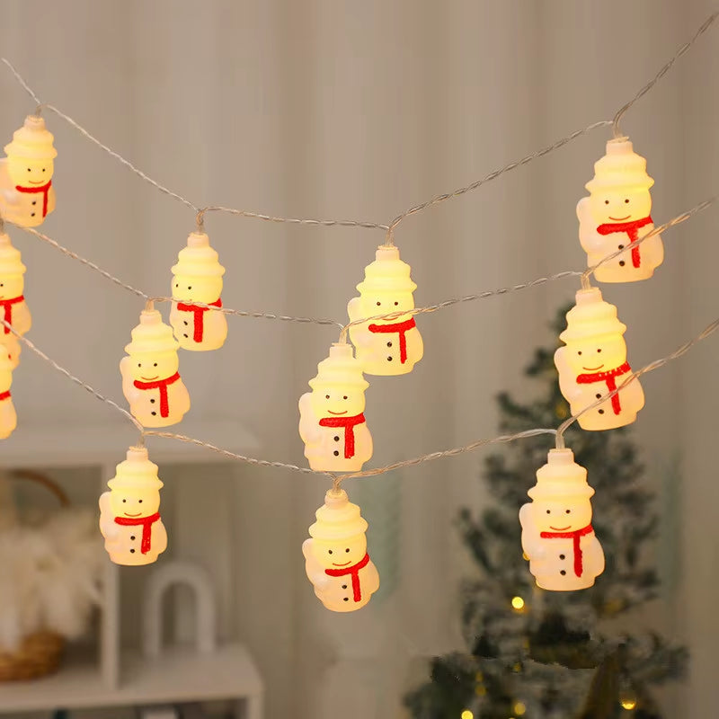 Enchanting LED Christmas Lights - Santa Claus & Snowman Battery-Operated Garland for Festive Decor 613