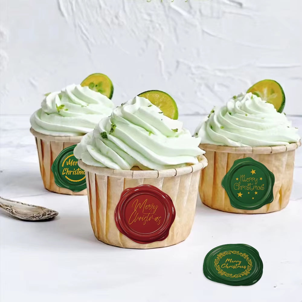 500PCS Festive Christmas Gift Stickers - Self-Adhesive Wax Seal Labels for Holiday Gift Wrapping & Party Decorations