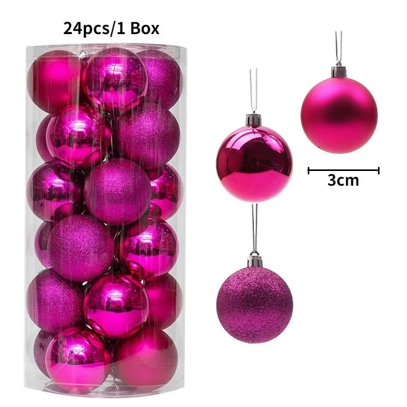 36Pcs 3CM Christmas Balls - Festive Tree Ornaments for Home Decor & Party - Perfect 2025 New Year Gifts!