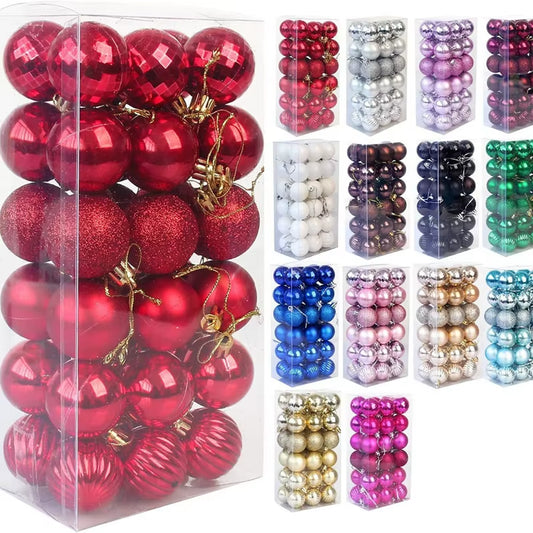 36Pcs 3CM Christmas Balls - Festive Tree Ornaments for Home Decor & Party - Perfect 2025 New Year Gifts!