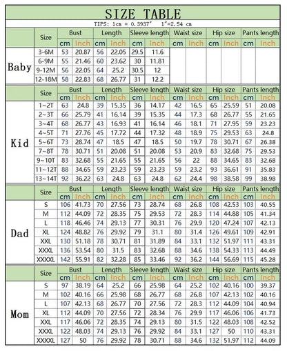 Matching Family Christmas Pajamas Set - Father, Mother, Kids, and Baby Top & Pants for Festive Homewear