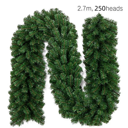 2.7M Festive Artificial Rattan Wreath with Pine Tree - Perfect Christmas Decoration for Kids and Home