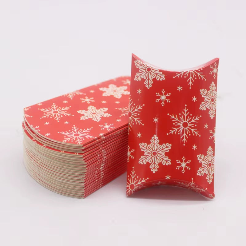 10 Pcs Large DIY Handmade Pillow Boxes with Windows - Elegant White/Leather Gift Packaging for Christmas and Special Occasions