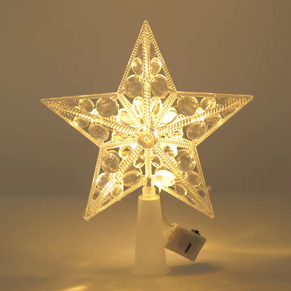 Illuminate Your Christmas: 15Cm LED Star Tree Topper for a Magical Holiday Decor