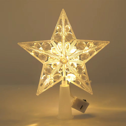 Illuminate Your Christmas: 15Cm LED Star Tree Topper for a Magical Holiday Decor
