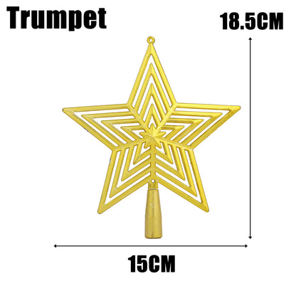 Dazzling Gold Multi-Layered Star Christmas Tree Topper - Shatterproof Holiday Ornament