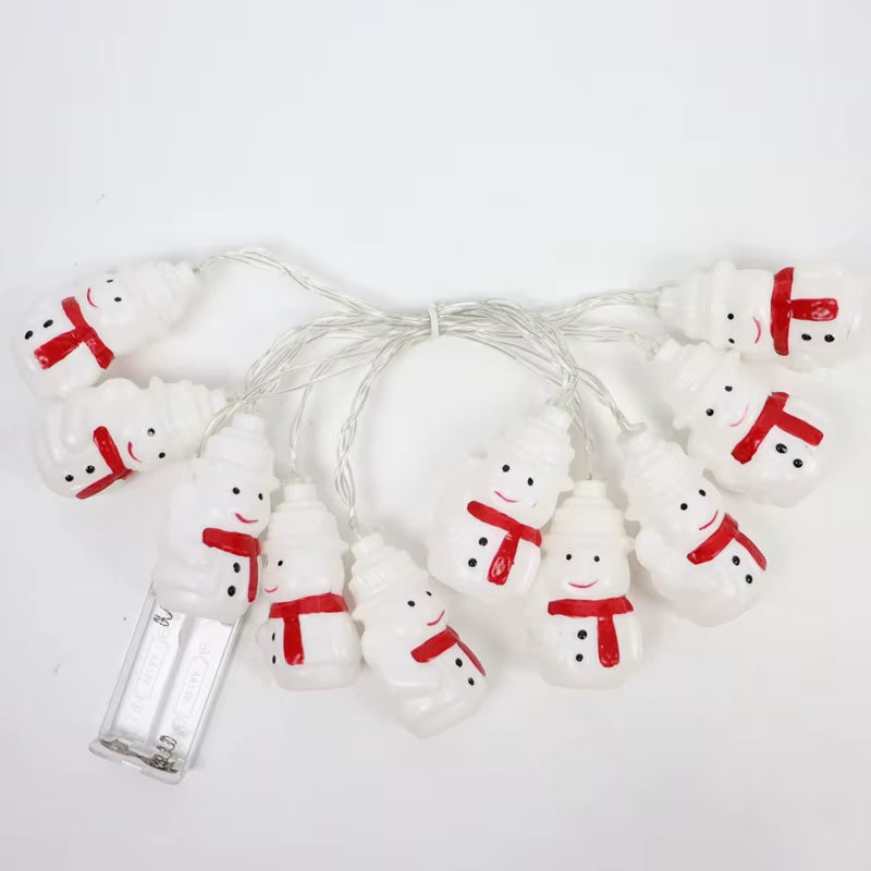 Enchanting LED Christmas Lights - Santa Claus & Snowman Battery-Operated Garland for Festive Decor 613