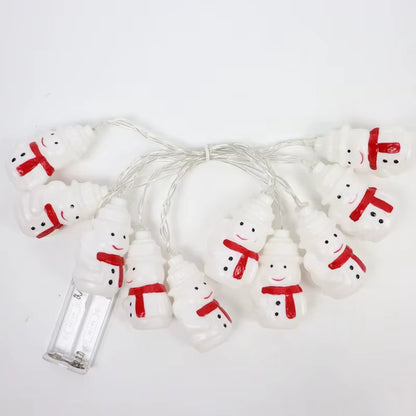 Enchanting LED Christmas Lights - Santa Claus & Snowman Battery-Operated Garland for Festive Decor 613