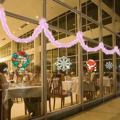 Stunning 78.7 Inch Pink Tinsel Garland - Sparkling Metallic Glitter for Christmas, Weddings, Birthdays & Holiday Home Decor (1-10PCS)