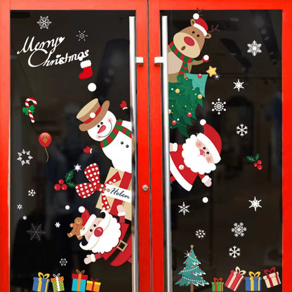 Merry Christmas Window Stickers - Festive Decorations for Home & Kids Room - New Year 2026 Wall Stickers
