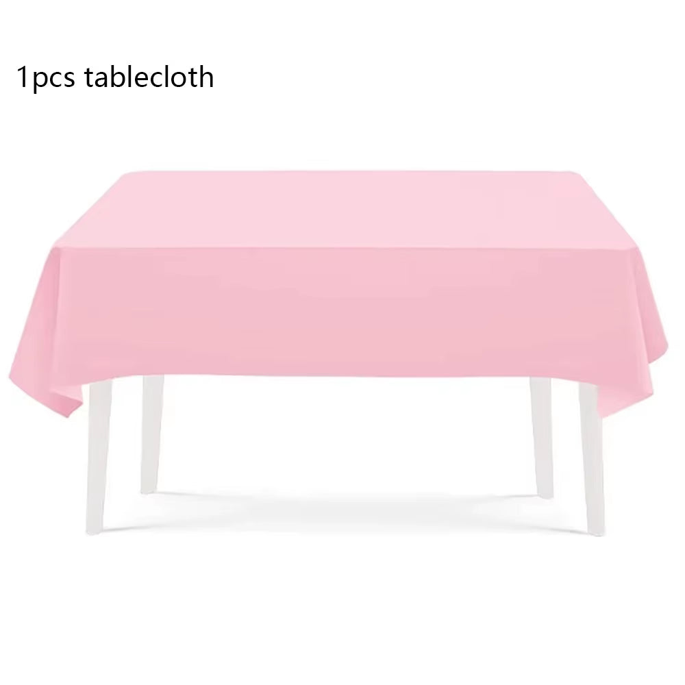 Super Girls Solid Pink Birthday Party Decorations - Disposable Tableware Set with Napkins, Cups, Plates, Tablecloth, Forks, and Straws