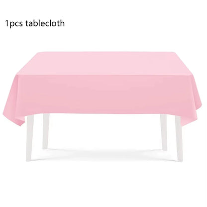 Super Girls Solid Pink Birthday Party Decorations - Disposable Tableware Set with Napkins, Cups, Plates, Tablecloth, Forks, and Straws