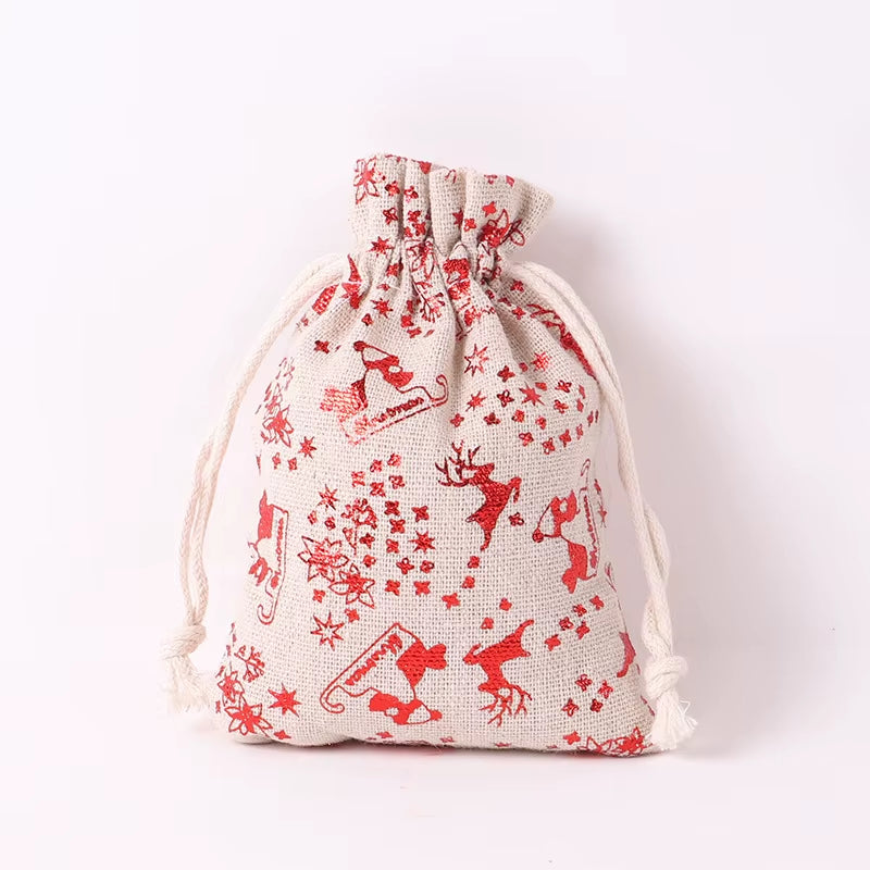 2023 Festive Burlap Drawstring Gift Bags - Perfect for Christmas Treats, Candy, and New Year Celebrations!