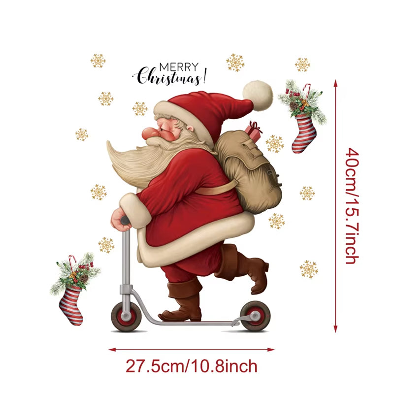 Merry Christmas Window Stickers - Festive Decorations for Home & Kids Room - New Year 2026 Wall Stickers