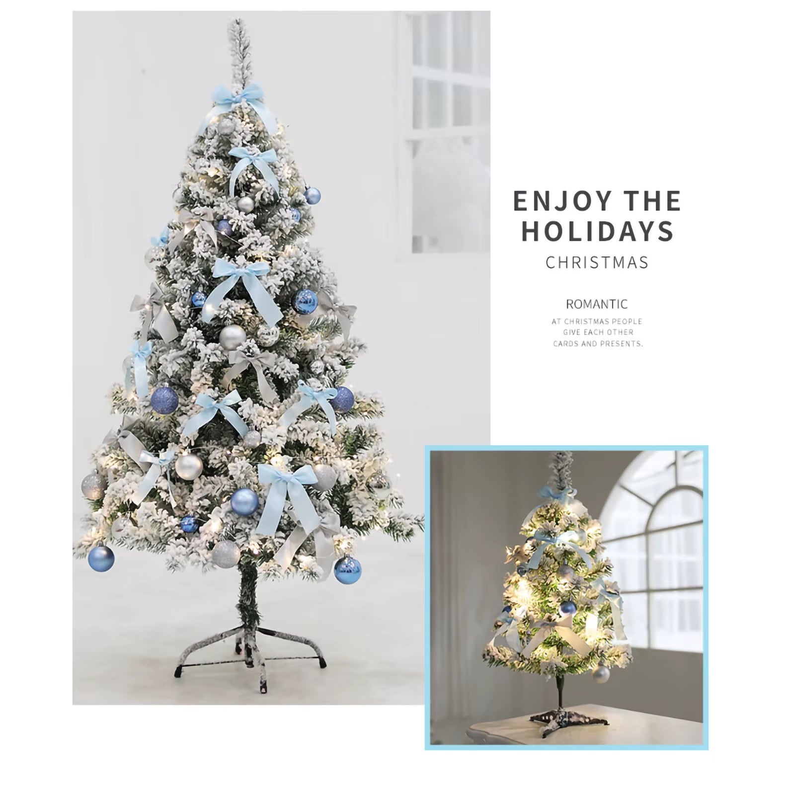 Exquisite 60Cm Blue Flocked Cedar Christmas Tree - Perfect for Holiday Decor & Shopping Mall Displays