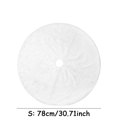 Luxurious White Faux Fur Christmas Tree Skirt - 78/90/122Cm Plush Holiday Decoration for 2023 Navidad Home Decor