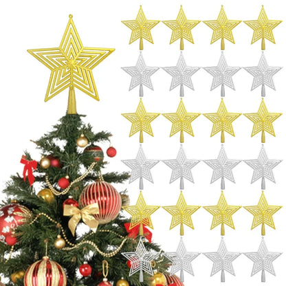 Dazzling Gold Multi-Layered Star Christmas Tree Topper - Shatterproof Holiday Ornament