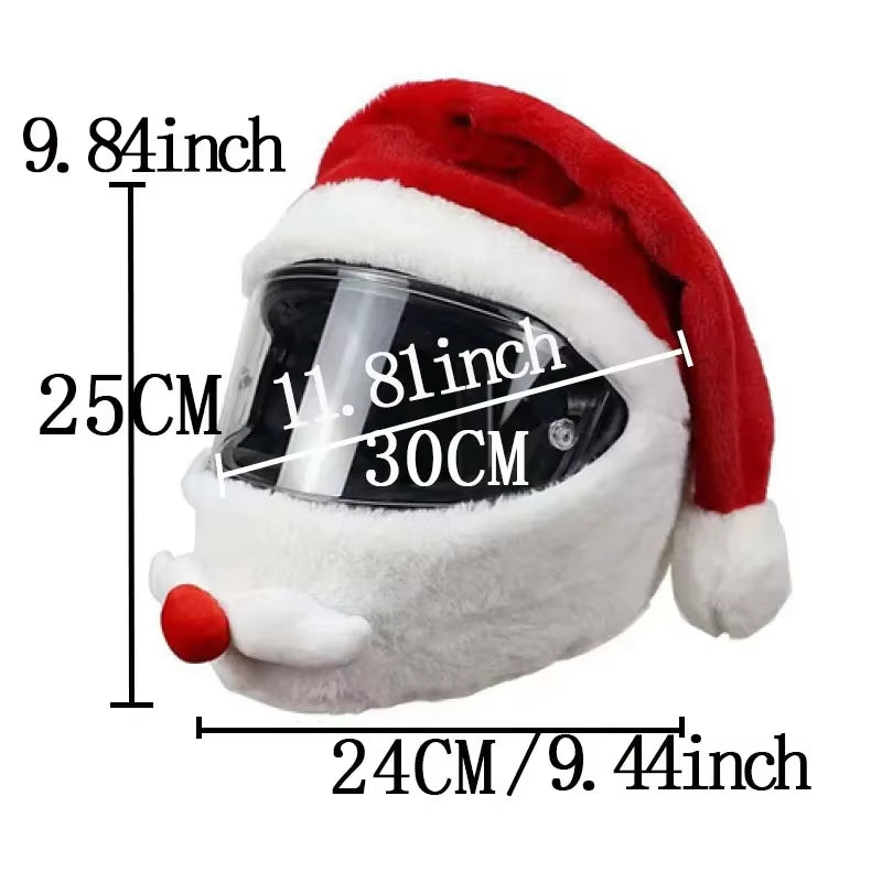Christmas Motorcycle Helmet Hat - Fun & Cozy Plush Cover for Winter Riding (1 or 2 Pcs)
