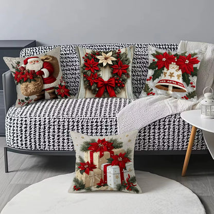 Festive 45Cm Cartoon Santa Claus Pillowcase - Perfect Xmas Gift & Cozy Sofa Cushion Cover